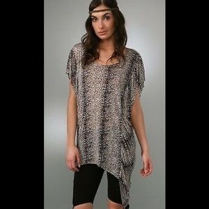 Torn by Ronny Kobo Brooked Cheetah Tunic Sz L